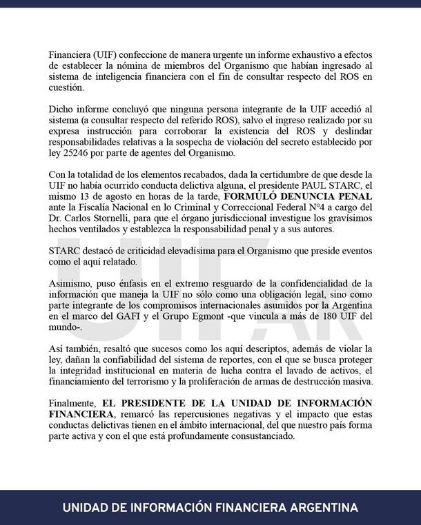 La UIF presenta denuncia penal por filtración de datos en caso Zefico y vincula a Santiago Caputo 1 la uif presenta denuncia penal por filtracion de datos en caso zefico y vincula a santiago caputo