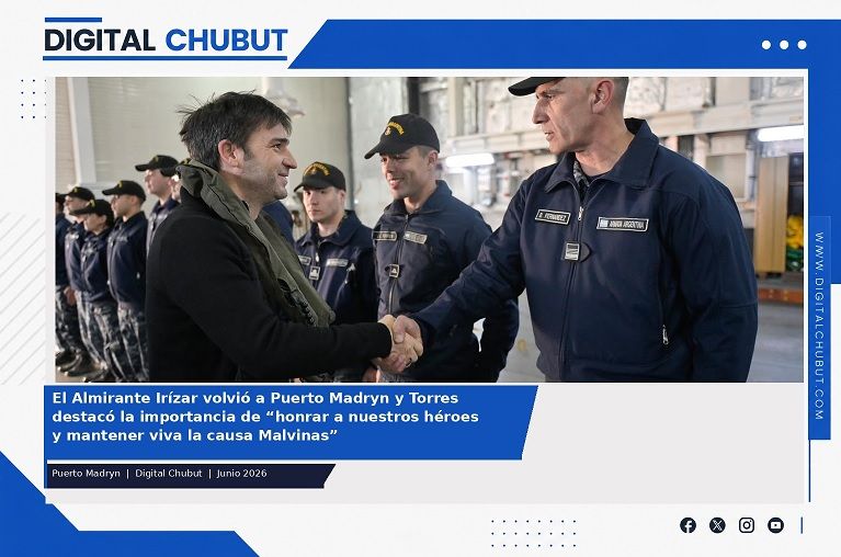 El gobernador del Chubut visita el rompehielos ARA “Almirante Irízar” en conmemoración del 44° aniversario del recibimiento a los excombatientes de Malvinas. 1 TORRES