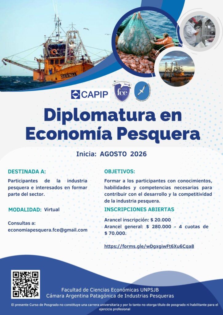 Se abren inscripciones para la tercera edición de la Diplomatura en Economía Pesquera 1 a60b8722 a473 4f25 8863 531bc0614b8c