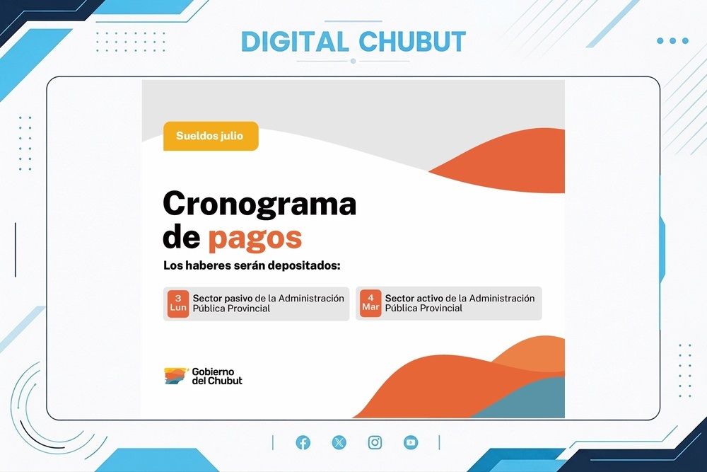 Depósito de salarios del mes de julio en Chubut: fechas y medios de cobro 1 PAGOS 27 DE JULIO