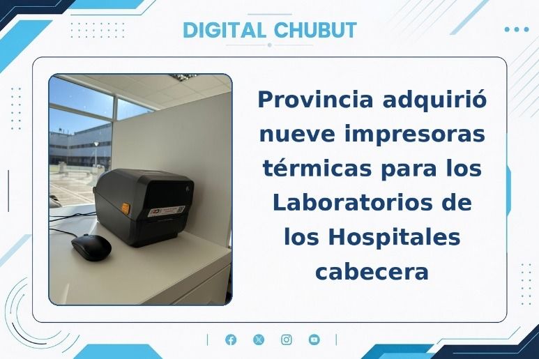 Entrega de modernos equipos en hospitales de Chubut para la mejora de los servicios de laboratorio y acreditación de calidad. 1 PROVINCIA 01 DE JULIO