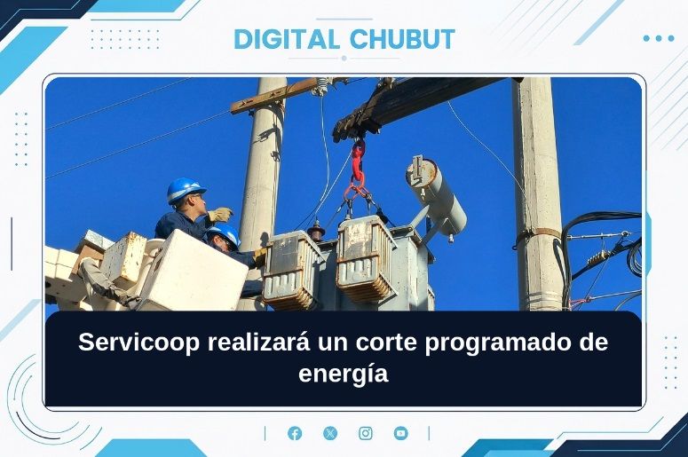 Corte programado de servicio eléctrico en Puerto Madryn por renovación de infraestructura:NSLocalizedString: Scheduled power outage in Puerto Madryn for infrastructure renovation 1 SERVICOOP 03 DE JULIO