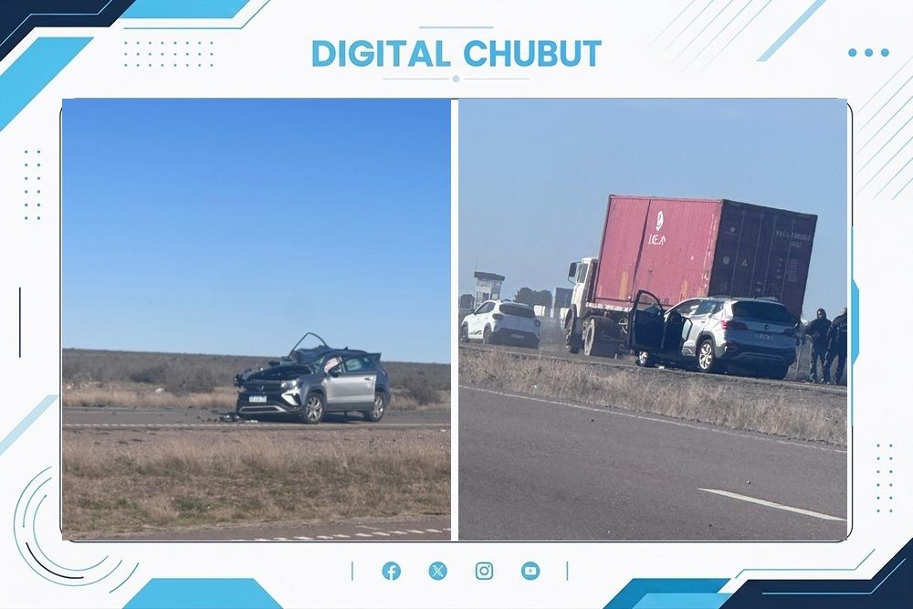 Violento choque en Ruta Nacional 3: Automóvil choca contra camión en Trelew 1 ACCIDENTE 11 DE AGOSTO
